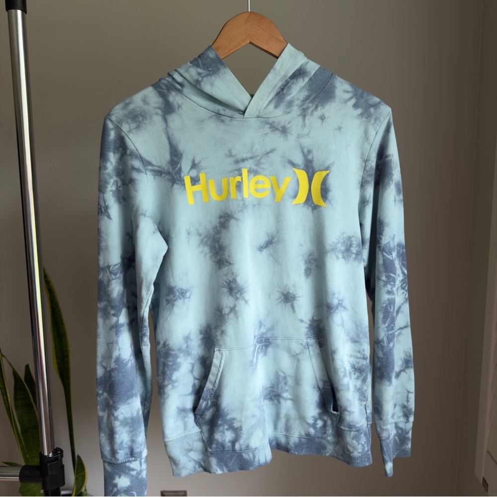 Hurley Blue Tie Dye Hoodie Pullover Sweatshirt